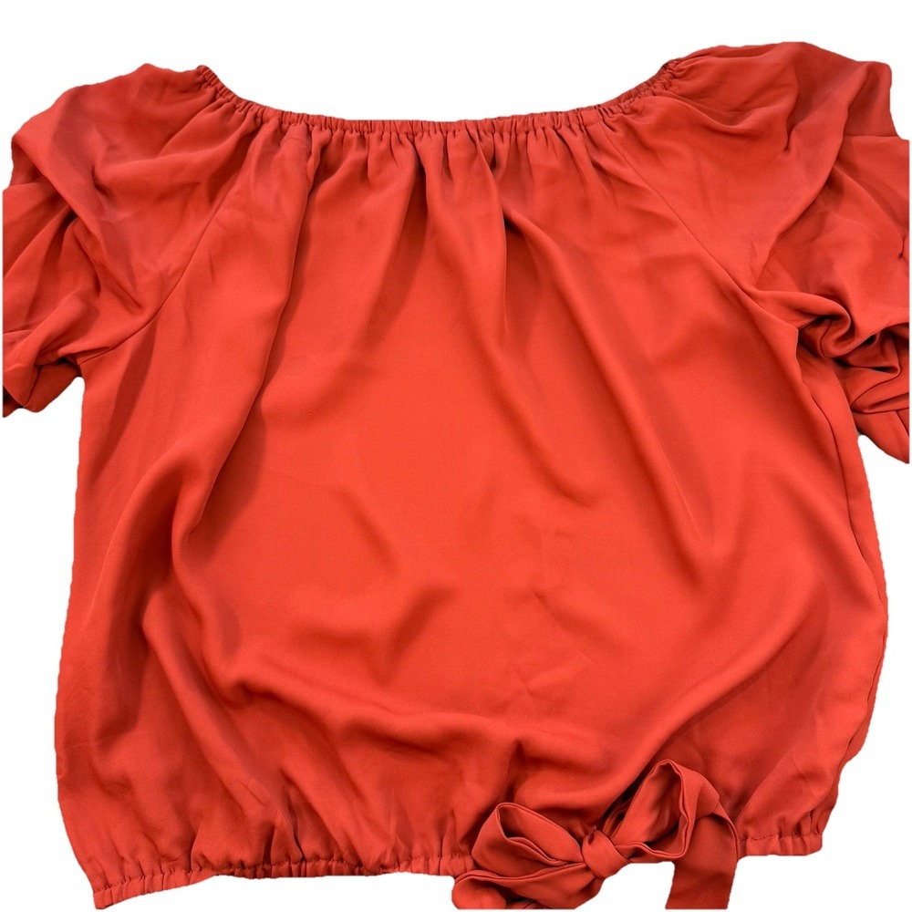 Vinceβ Camuto Women's Off The Shoulder Ruffle Long Sleeve Rust Top Sz 1X